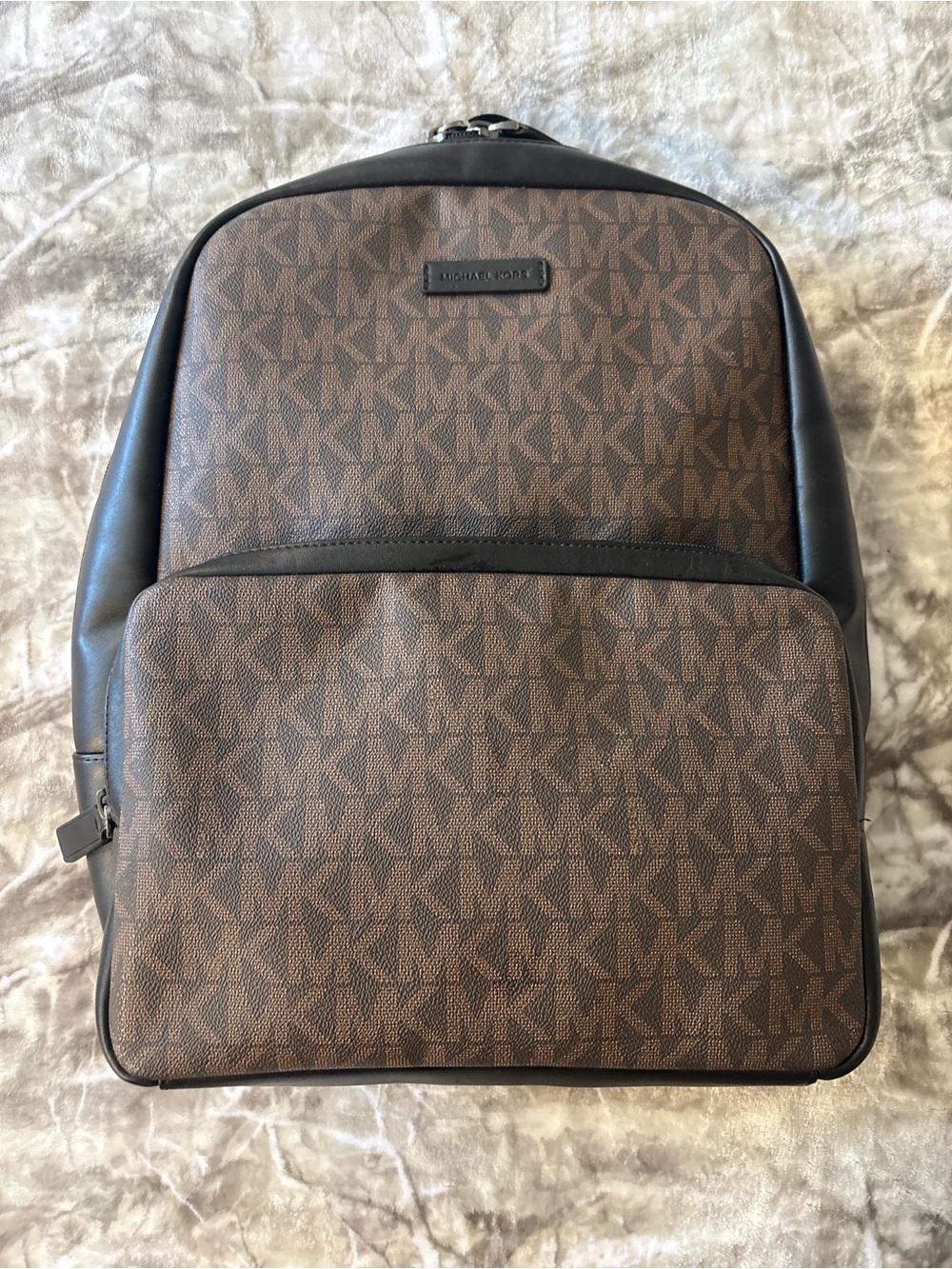 Michael Kors Brown and Black MK Signature Backpack